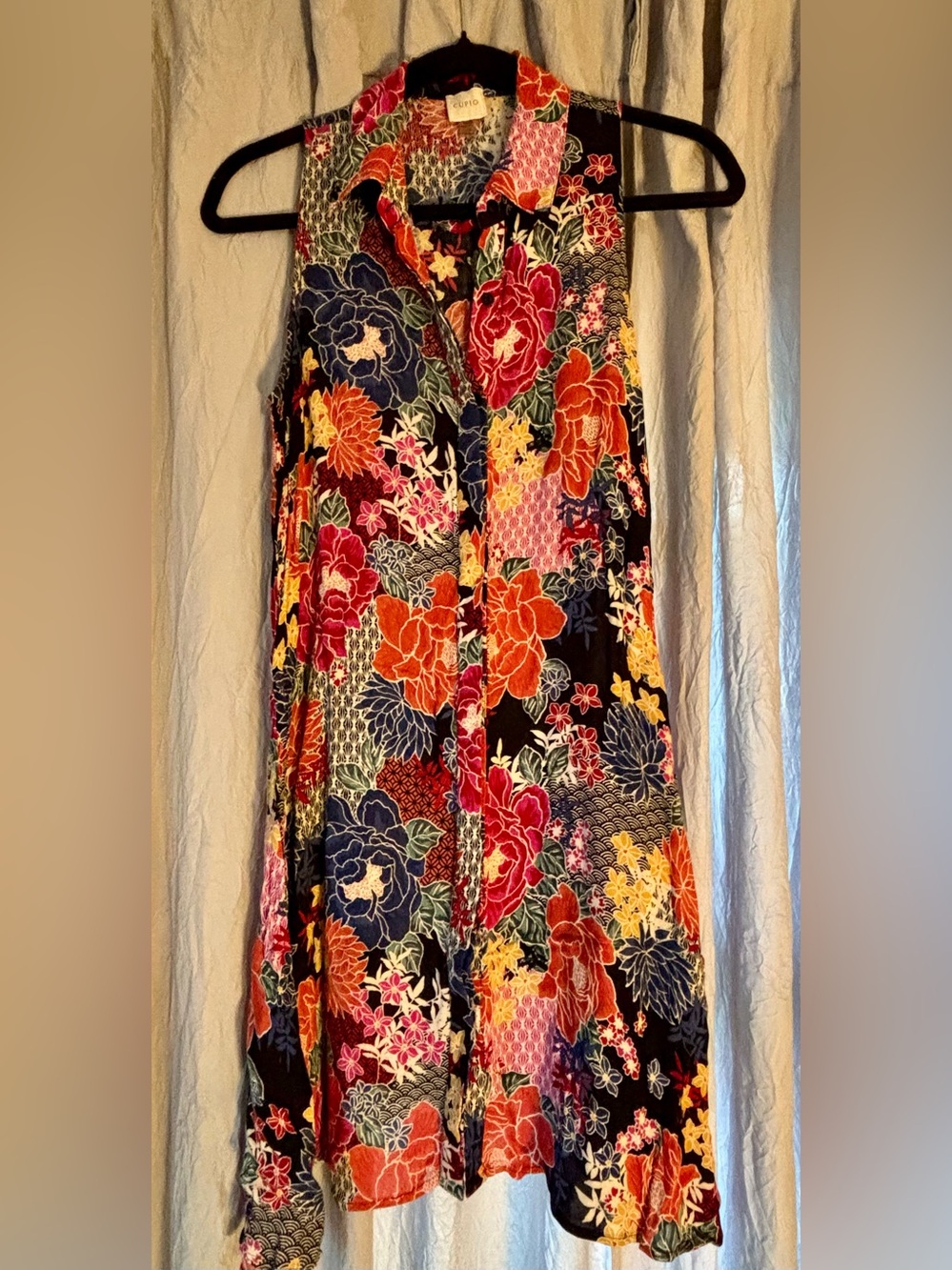 Cupio Colorful Floral Vintage Dress M Retro Inspired Boho